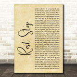 Matchbox Twenty Rest Stop Rustic Script Decorative Wall Art Gift Song Lyric Print