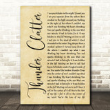 Wild Cub Thunder Clatter Rustic Script Decorative Wall Art Gift Song Lyric Print