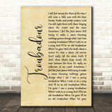 George Strait Troubadour Rustic Script Decorative Wall Art Gift Song Lyric Print