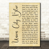 Blondie Union City Blue Rustic Script Decorative Wall Art Gift Song Lyric Print