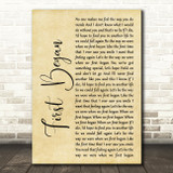 PJ Morton First Began Rustic Script Decorative Wall Art Gift Song Lyric Print
