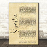 Murray Head Superstar Rustic Script Decorative Wall Art Gift Song Lyric Print