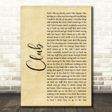 Kelsea Ballerini Club Rustic Script Decorative Wall Art Gift Song Lyric Print