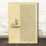 Lightning Seeds Pure Rustic Script Decorative Wall Art Gift Song Lyric Print