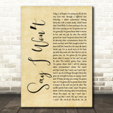 MercyMe Say I Wont Rustic Script Decorative Wall Art Gift Song Lyric Print