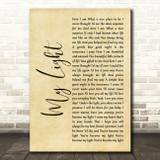 Sully Erna My Light Rustic Script Decorative Wall Art Gift Song Lyric Print