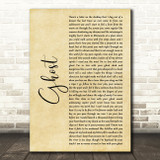 Indigo Girls Ghost Rustic Script Decorative Wall Art Gift Song Lyric Print