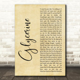 Bush Glycerine Rustic Script Decorative Wall Art Gift Song Lyric Print