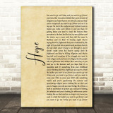 R.E.M. Hope Rustic Script Decorative Wall Art Gift Song Lyric Print