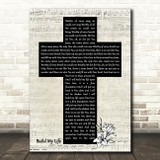 Pat Barrett Build My Life Music Script Christian Memorial Cross Wall Art Gift Song Lyric Print