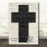 Alan Jackson Turn Your Eyes Upon Jesus Music Script Christian Memorial Cross Song Lyric Print