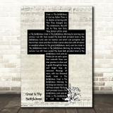 Chris Rice Great Is Thy Faithfulness Music Script Christian Memorial Cross Song Lyric Print