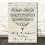 Original West End Cast of Everybodys Talking About Jamie Out of The Darkness, A Place Where We Belong Script Heart Song Lyric Print