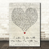 Drew Holcomb & The Neighbors I Like To Be With Me When Im With You Script Heart Wall Art Song Lyric Print