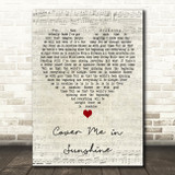 P!nk & Willow Sage Hart Cover Me in Sunshine Script Heart Decorative Wall Art Gift Song Lyric Print