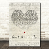 Imany feat. Filatov & Karas Don't Be So Shy Script Heart Decorative Wall Art Gift Song Lyric Print