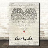 Alan Walker, Au Ra & Tomine Harket Darkside Script Heart Decorative Wall Art Gift Song Lyric Print