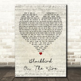 The Beautiful South Blackbird On The Wire Script Heart Decorative Wall Art Gift Song Lyric Print