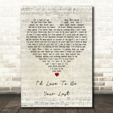 Gretchen Wilson I'd Love To Be Your Last Script Heart Decorative Wall Art Gift Song Lyric Print