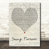 JAY-Z Featuring Mr. Hudson Young Forever Script Heart Decorative Wall Art Gift Song Lyric Print