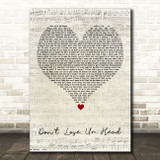 Six The Musical Cast Don't Lose Ur Head Script Heart Decorative Wall Art Gift Song Lyric Print