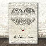 Marvin Gaye and Kim Weston It Takes Two Script Heart Decorative Wall Art Gift Song Lyric Print