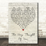 Billie Holiday The Very Thought Of You Script Heart Decorative Wall Art Gift Song Lyric Print