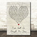 Linda Ronstadt Ive Got a Crush On You Script Heart Decorative Wall Art Gift Song Lyric Print