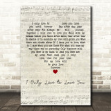Cliff Richard I Only Live to Love You Script Heart Decorative Wall Art Gift Song Lyric Print