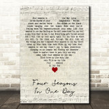 Crowded House Four Seasons In One Day Script Heart Decorative Wall Art Gift Song Lyric Print