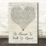 Luther Vandross A House Is Not A Home Script Heart Decorative Wall Art Gift Song Lyric Print