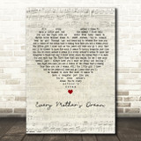 Martina Mcbride Every Mother's Dream Script Heart Decorative Wall Art Gift Song Lyric Print