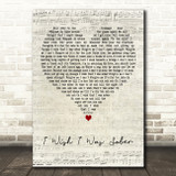Frightened Rabbit I Wish I Was Sober Script Heart Decorative Wall Art Gift Song Lyric Print