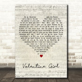 New Kids on the Block Valentine Girl Script Heart Decorative Wall Art Gift Song Lyric Print