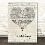 Dua Lipa Featuring DaBaby Levitating Script Heart Decorative Wall Art Gift Song Lyric Print