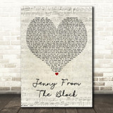 Jennifer Lopez Jenny from the Block Script Heart Decorative Wall Art Gift Song Lyric Print