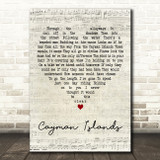 Kings of Convenience Cayman Islands Script Heart Decorative Wall Art Gift Song Lyric Print