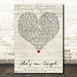 They Might Be Giants Shes an Angel Script Heart Decorative Wall Art Gift Song Lyric Print