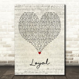 PARTYNEXTDOOR Featuring Drake LOYAL Script Heart Decorative Wall Art Gift Song Lyric Print