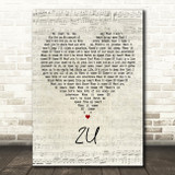 David Guetta feat. Justin Bieber 2U Script Heart Decorative Wall Art Gift Song Lyric Print