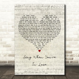 The Enemy Sing When You're In Love Script Heart Decorative Wall Art Gift Song Lyric Print