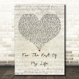 Maher Zain For The Rest Of My Life Script Heart Decorative Wall Art Gift Song Lyric Print