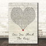 New Edition Can You Stand the Rain Script Heart Decorative Wall Art Gift Song Lyric Print