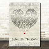 Nanci Griffith Listen To The Radio Script Heart Decorative Wall Art Gift Song Lyric Print