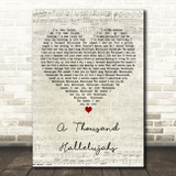 The Shires A Thousand Hallelujahs Script Heart Decorative Wall Art Gift Song Lyric Print