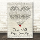 Tobi Legend Time Will Pass You By Script Heart Decorative Wall Art Gift Song Lyric Print