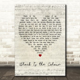 Christy Moore Black Is the Colour Script Heart Decorative Wall Art Gift Song Lyric Print