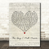 Cliff Richard The Day I Met Marie Script Heart Decorative Wall Art Gift Song Lyric Print