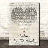 One Direction Walking In The Wind Script Heart Decorative Wall Art Gift Song Lyric Print
