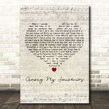 Connie Francis Among My Souvenirs Script Heart Decorative Wall Art Gift Song Lyric Print
